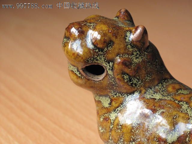 淄博瓷虎型砚滴 窑变花釉中的匠心与灵动